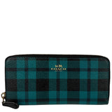 Coach Green Leather Zip-Around Long Wallet