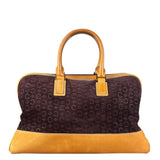 Celine Vintage Suede Macadam Leather Bowler Bag