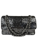 Chanel Silver Sequin East/West Flap Bag 2006