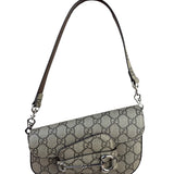 Gucci Beige Leather GG Horsebit 1955 Asymmentric Two-Way Bag