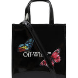 Off-White Black Patent Leather Kids Butterfly Bookish Two-Way Bag