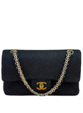 Chanel Classic Black Jersey Quilted Small Double Flap Bag 1988