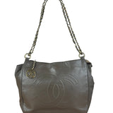 Chanel CC Grey Leather Chain Hobo Bag '89-'91