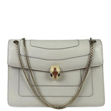 Bvlgari White/Pink Leather Serpenti Forever Shoulder Bag