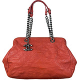 Chanel Red Caviar Quilted Medium Frame Shoulder Bag 2011