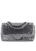 Chanel Silver Sequin East/West Flap Bag 2006
