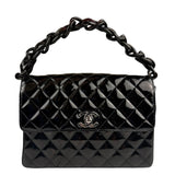 Chanel Vintage Black Leather In The Business Flap Handbag 1996