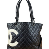 Chanel Black Leather Cambon Ligne Tote 2003