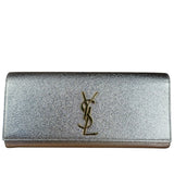Saint Laurent Textured Metallic YSL Kate Clutch Bag
