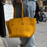 Gucci Leather Swing Tote Yellow