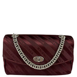 Balenciaga Burgundy Satin Jacquard Round S Lock Shoulder Bag