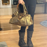 Chloé Vintage Gold Metallic Paddington Bag