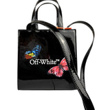 Off-White Black Patent Leather Kids Butterfly Bookish Two-Way Bag