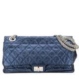 Chanel Blue Metallic Aged Quilted 2.55 Double Flap Bag 2008
