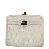 Christian Dior Vintage White Honeycomb Print Mini Coin Pouch