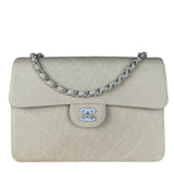 Chanel Beige Quilted Jersey Chain Flap Bag 1998
