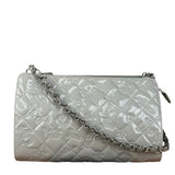 Chanel Vintage Grey Patent Leather Lucky Symbols Icon Pochette 1989