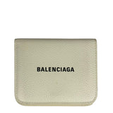 Balenciaga White Leather Cash Mini Wallet
