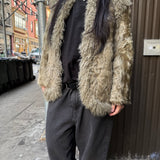 Parion Vintage Sage Shag Fur Coat