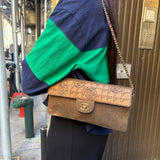 Chanel 2002 Gold Retro Tale East West Chain Flap