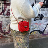 Chanel Red Quilted Lambskin Nano CC Box Camera Bag 2018