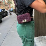 Chanel Purple Velvet Mini Boy Bag 2013