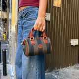 Fendi Vintage Pequin Striped Nano Top Handle Bag