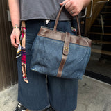 Chanel Denim CC Leather Lined Tote Bag 2001