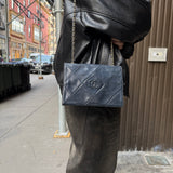 Chanel Black Diamond Stitch Flap CC Bag 1988