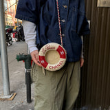 Chanel Limited Edition Lifesaver Round Crossbody Red