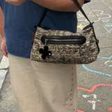 Chanel Black/Beige Tweed Clover Hobo Shoulder Bag '05-'06