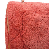 Chanel Coral Terry Cloth Quilted Jumbo Single Flap Shoulder Bag2020
