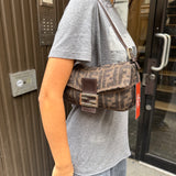 Fendi Wool Zucca Baguette