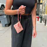 Coach Pink Heart Wristlet Pouch