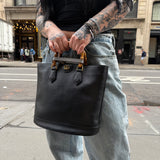Gucci Black Leather Diana 2Way Bamboo Tote