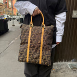 Fendi FF Canvas Top Handle Zip Tote