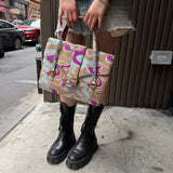 Fendi Beige Multi Swirl Flap Shoulder Bag