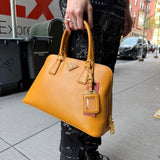 Prada Saffiano Promenade Handbag Mustard