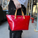 Louis Vuitton Red Monogram Vernis Bellevue Handbag