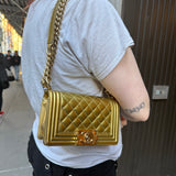 Chanel Gold Metallic CC Boy Bag 2014