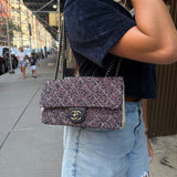 Chanel Multicolor Tweed Quilted Classic Flap Bag
