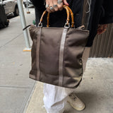 Gucci Nylon Bamboo Top Handle Bag