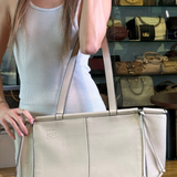 Loewe Beige Pebbled Leather Cushion Tote