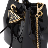 Prada Black Patent Leather Mini Chain Pouch