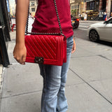 Chanel 2015 Red Medium Boy Bag