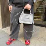 Balenciaga Grey Canvas/Leather Cabas Small 2Way Tote