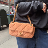 Chanel CC Flap Bag Peach Jersey Quilt