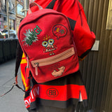 Fendi Red Patch Cloth Mini Backpack