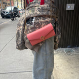 Fendi FF Diamonds Continental Peach Wallet on Chain