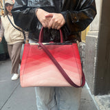 Fendi 2Jours Red Geometric Medium Tote